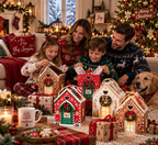 Julklappsförpackning med magiskt hus – Kreativ 3D-handhållen presentförpackning för högtider
