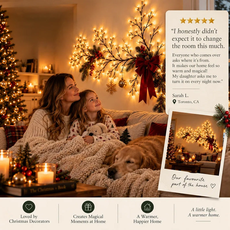 ✨Julglödande grenbelysning – Formbar LED-väggdekoration