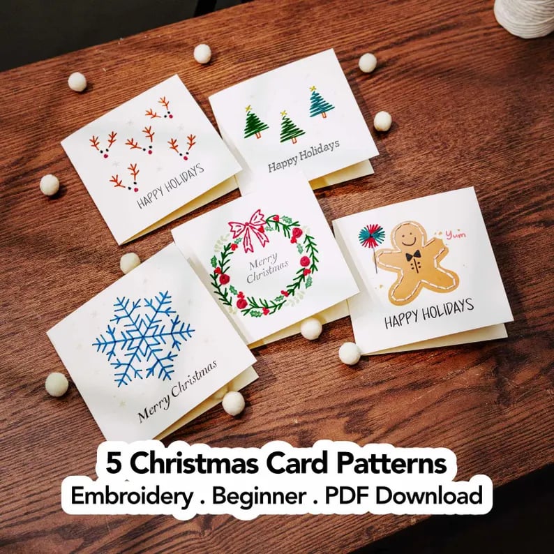 🌲Julbroderingskort DIY-kit | Sy dig in i julstämningen ✨ 🎁