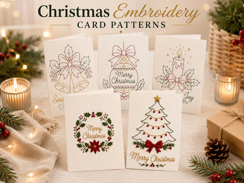 🌲Julbroderingskort DIY-kit | Sy dig in i julstämningen ✨ 🎁
