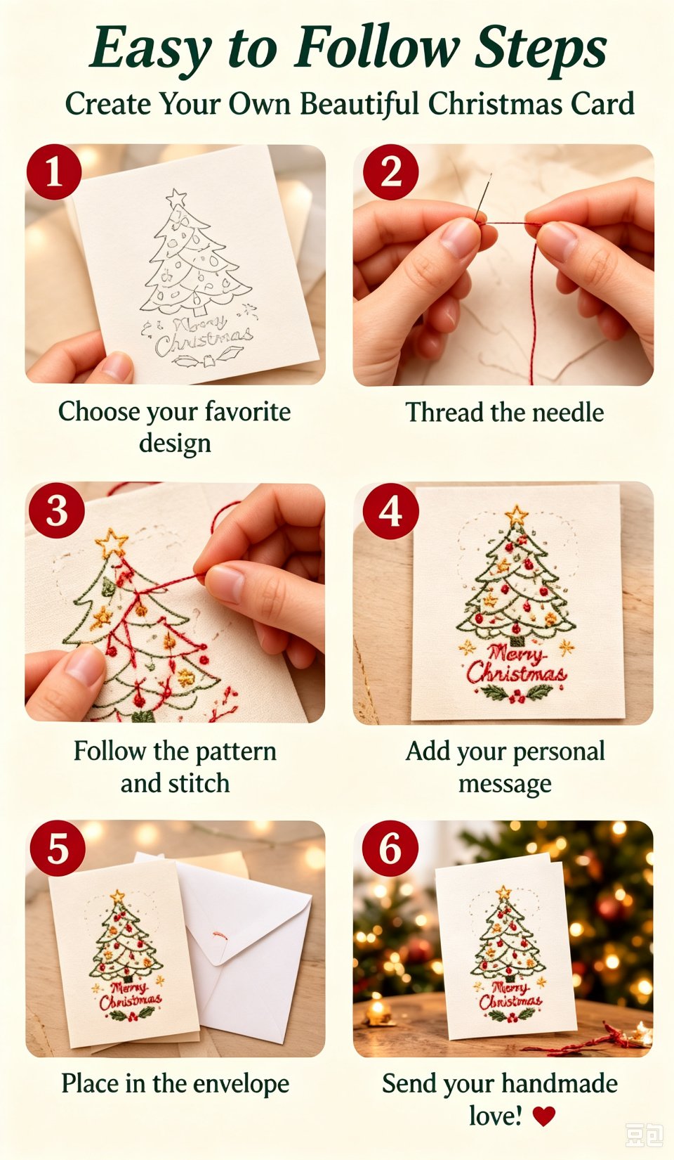 🌲Julbroderingskort DIY-kit | Sy dig in i julstämningen ✨ 🎁