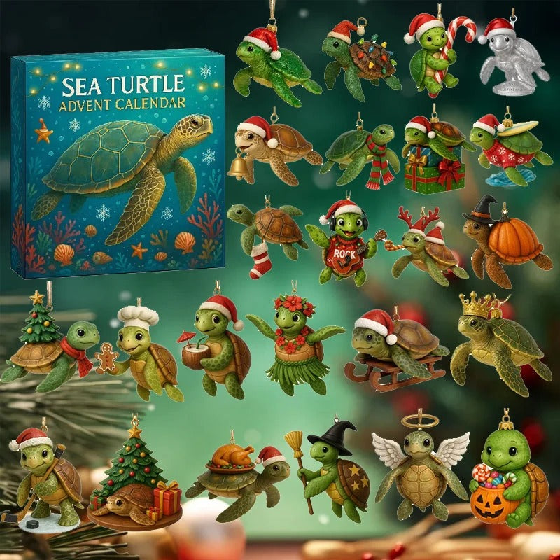 🐢Adventskalender för havssköldpaddor 2026 – Nedräkning till julklapp med sköldpaddor 🎄