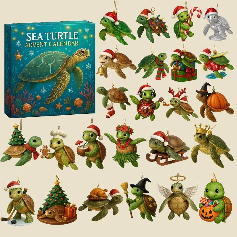 🐢Adventskalender för havssköldpaddor 2026 – Nedräkning till julklapp med sköldpaddor 🎄